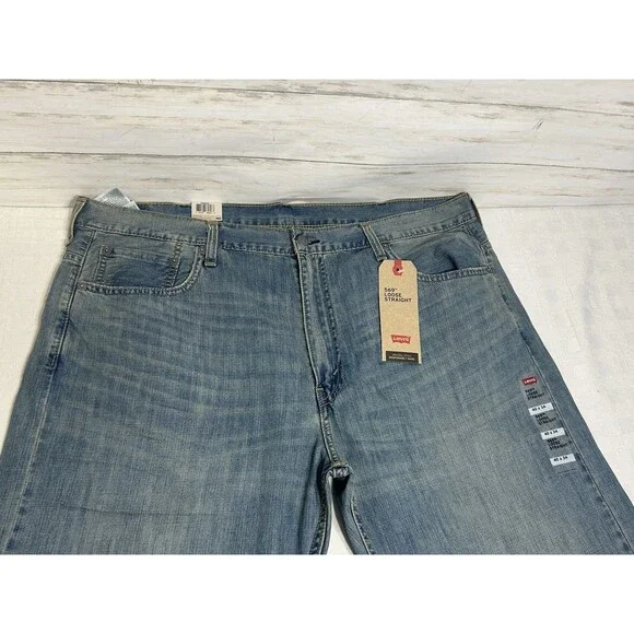 NEW! Levi's Levis 569 Mens Loose Straight Fit Light Blue Jeans Size 40 X 34 NWT - Picture 2 of 13